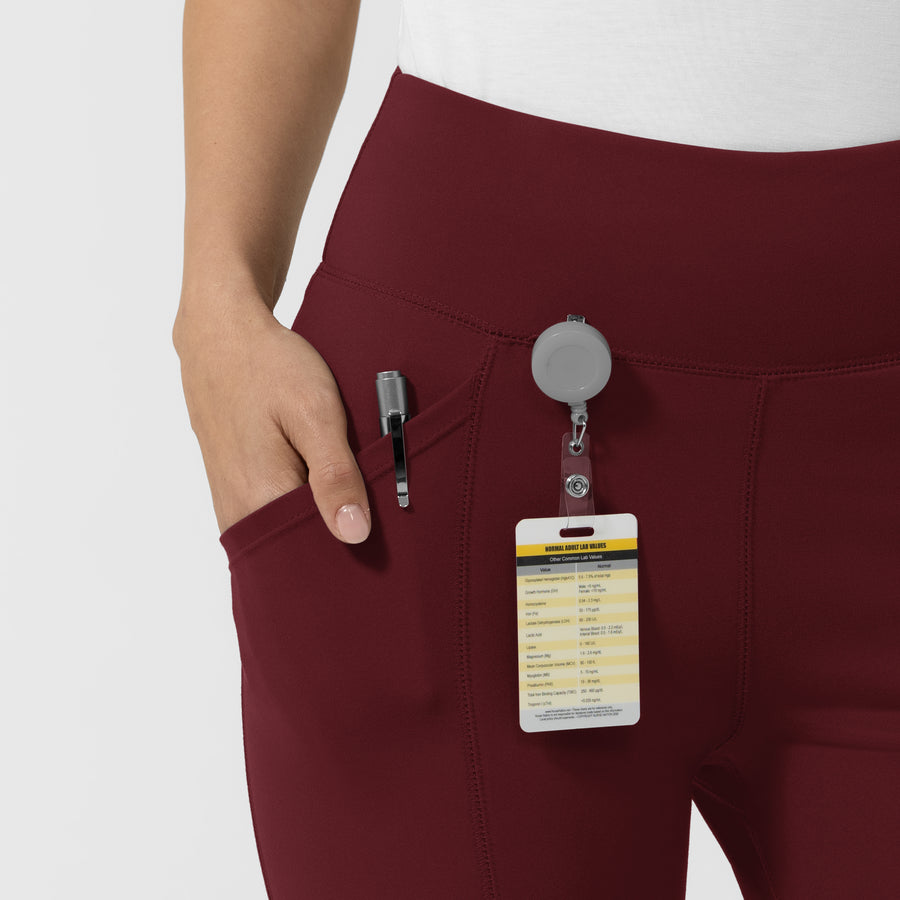 RENEW Knit Women's Straight Leg Yoga Pant Burgundy side detail 1
