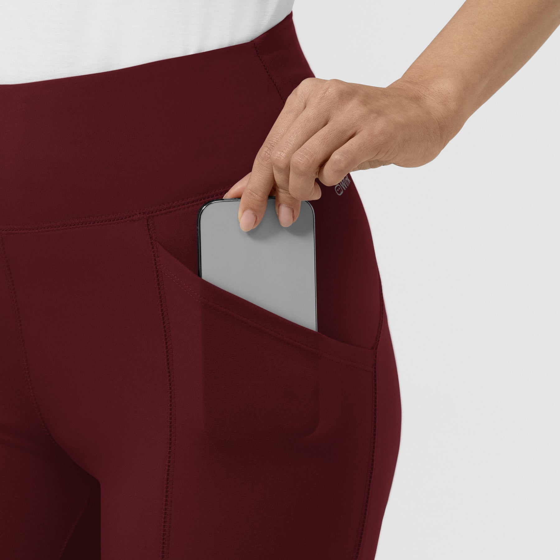 RENEW Knit Women's Straight Leg Yoga Pant Burgundy side detail 2