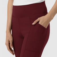 RENEW Knit Women's Straight Leg Yoga Pant Burgundy hemline detail