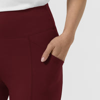 RENEW Knit Women's Straight Leg Yoga Pant Burgundy back detail