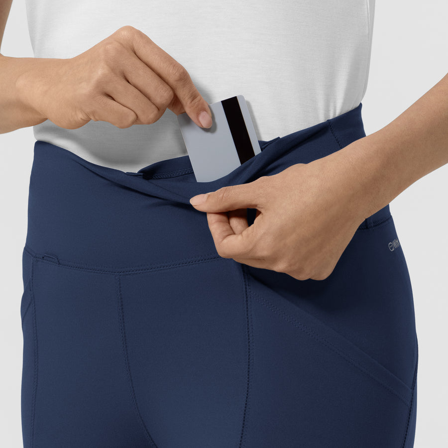 RENEW Women's Straight Leg Yoga Pant Navy front detail