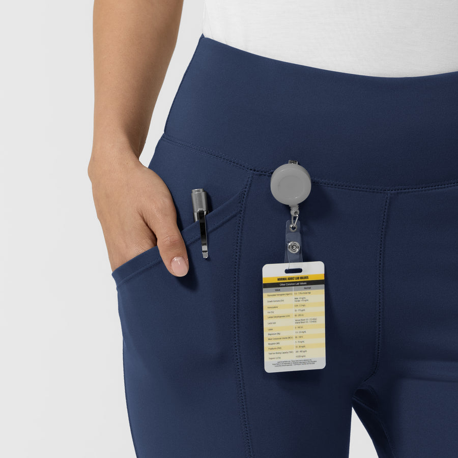 RENEW Women's Straight Leg Yoga Pant Navy side detail 1