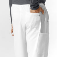 NURTUR Unisex Straight Leg Cargo Scrub Pant - White