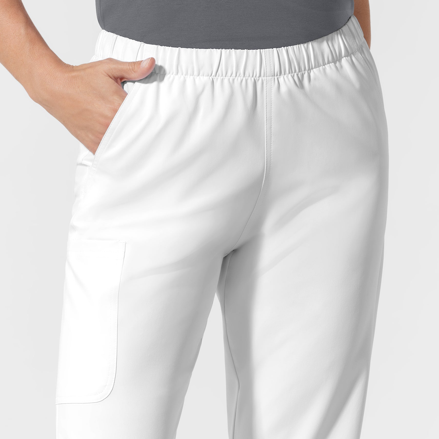 NURTUR Unisex Straight Leg Cargo Scrub Pant - White