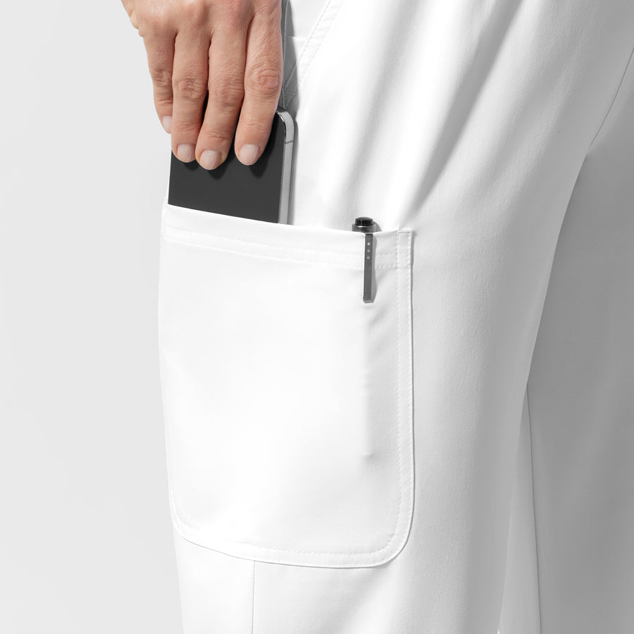 NURTUR Unisex Straight Leg Cargo Scrub Pant - White