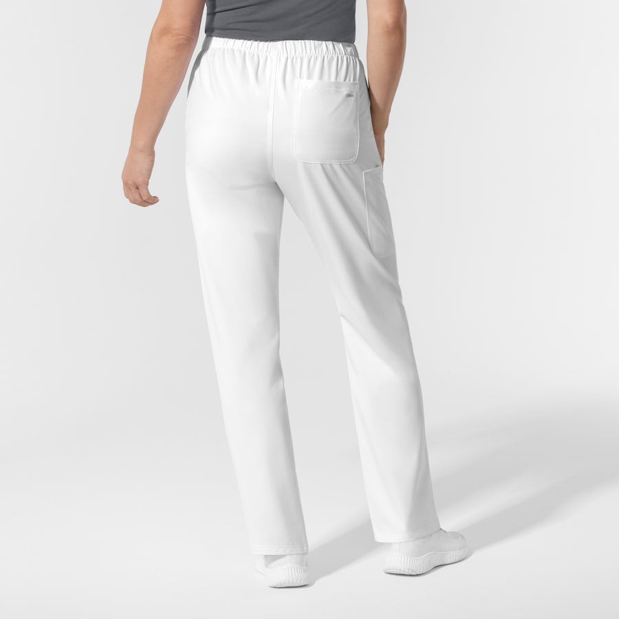 NURTUR Unisex Straight Leg Cargo Scrub Pant - White