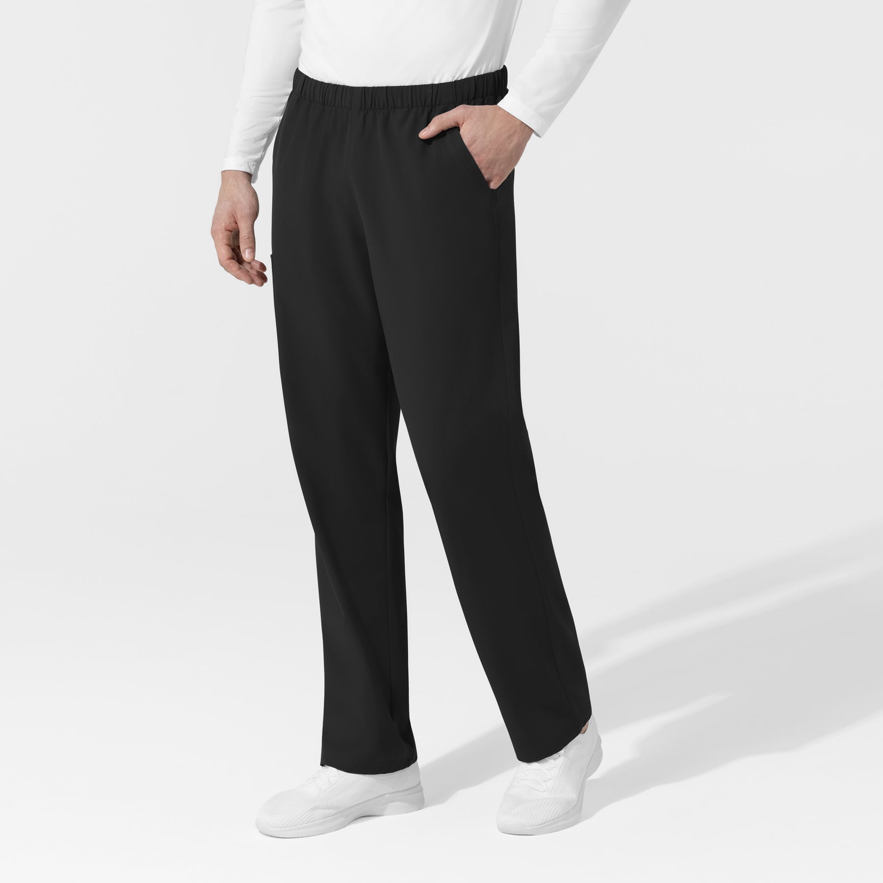 NURTUR Unisex Straight Leg Cargo Scrub Pant Black side view