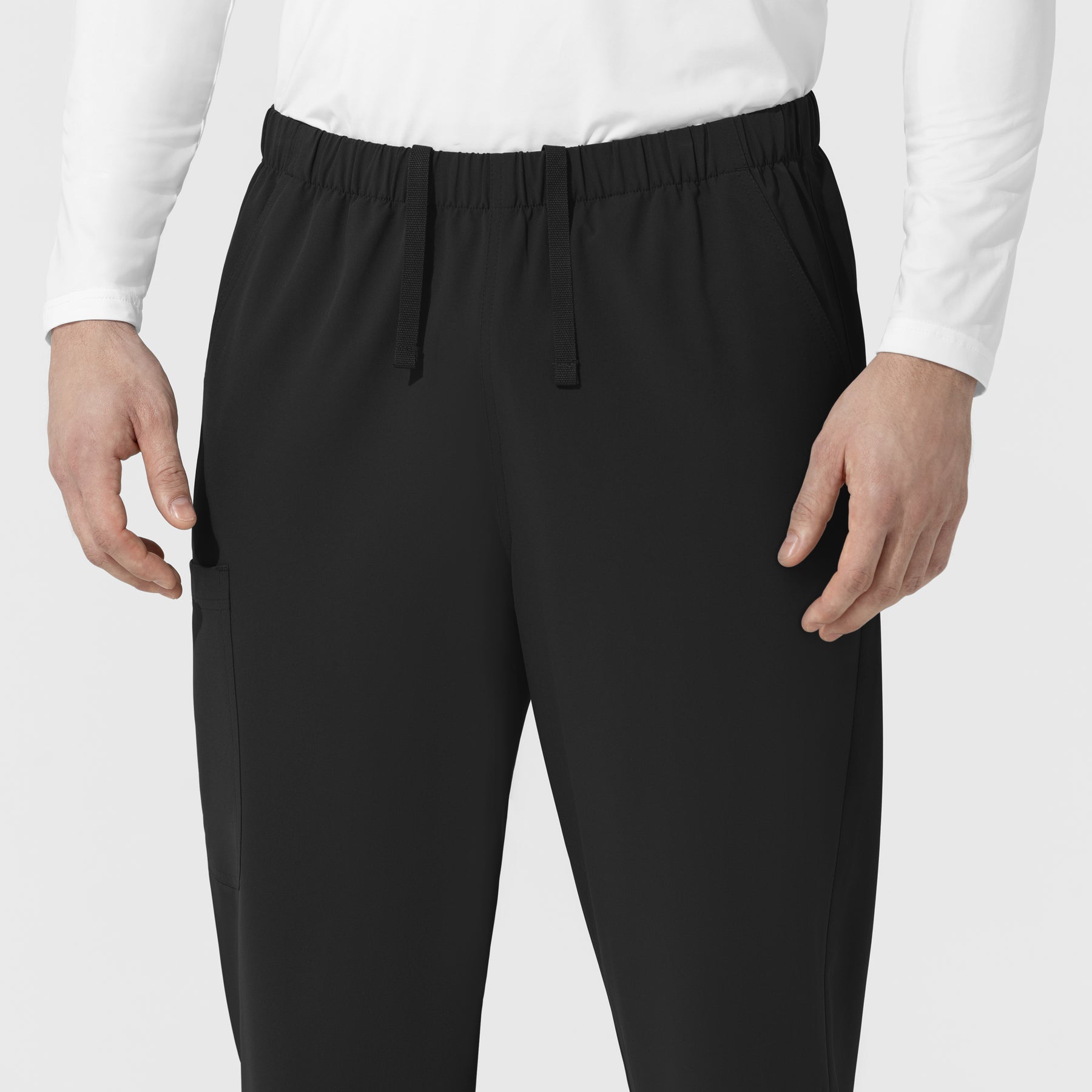 NURTUR Unisex Straight Leg Cargo Scrub Pant Black back detail