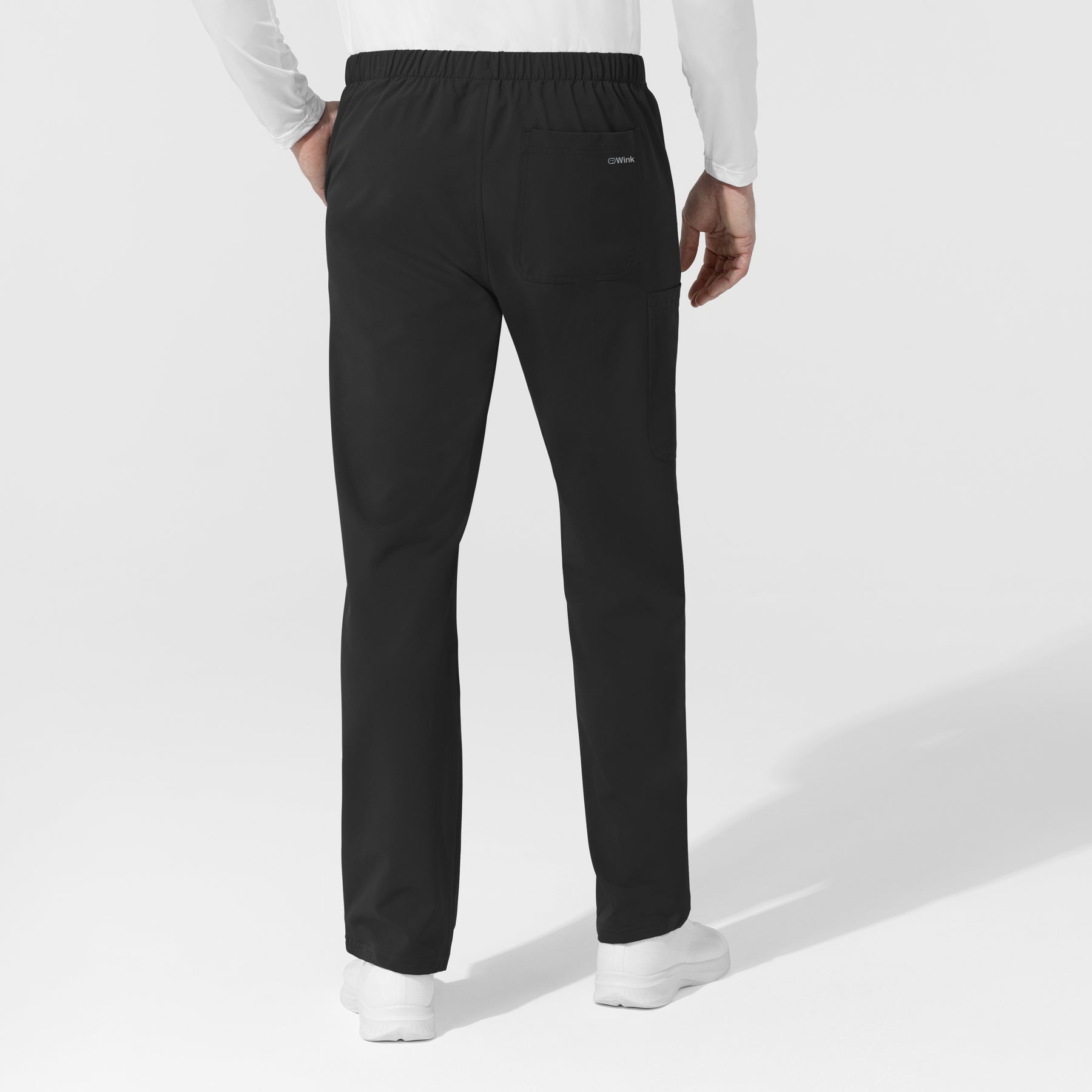 NURTUR Unisex Straight Leg Cargo Scrub Pant Black back view