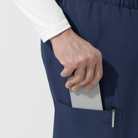 NURTUR Unisex Straight Leg Cargo Scrub Pant Navy front detail