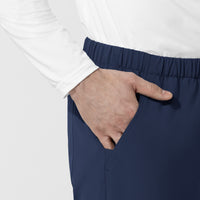 NURTUR Unisex Straight Leg Cargo Scrub Pant Navy side detail 1