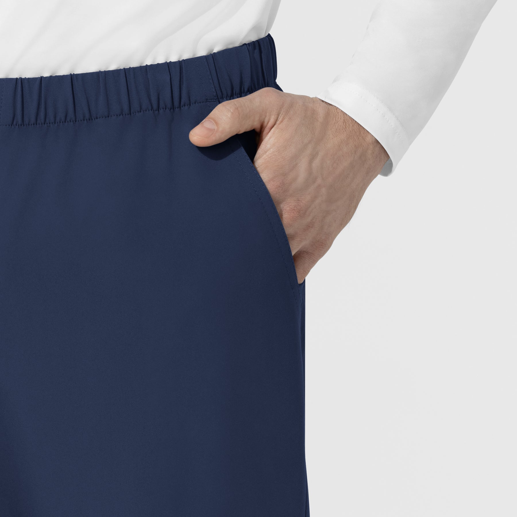 NURTUR Unisex Straight Leg Cargo Scrub Pant Navy side detail 2
