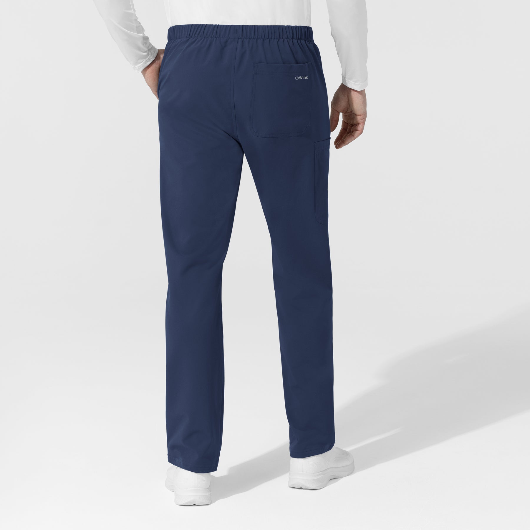 NURTUR Unisex Straight Leg Cargo Scrub Pant Navy back view
