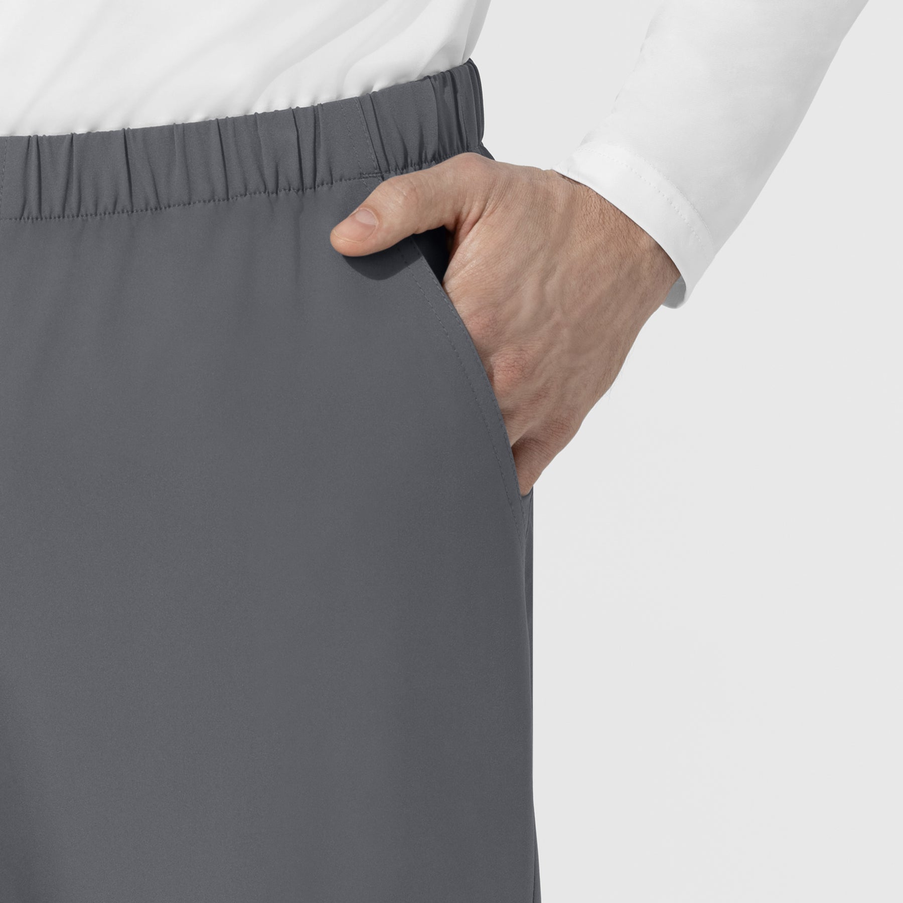 NURTUR Unisex Straight Leg Cargo Scrub Pant Pewter side detail 2