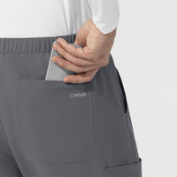 NURTUR Unisex Straight Leg Cargo Scrub Pant Pewter hemline detail