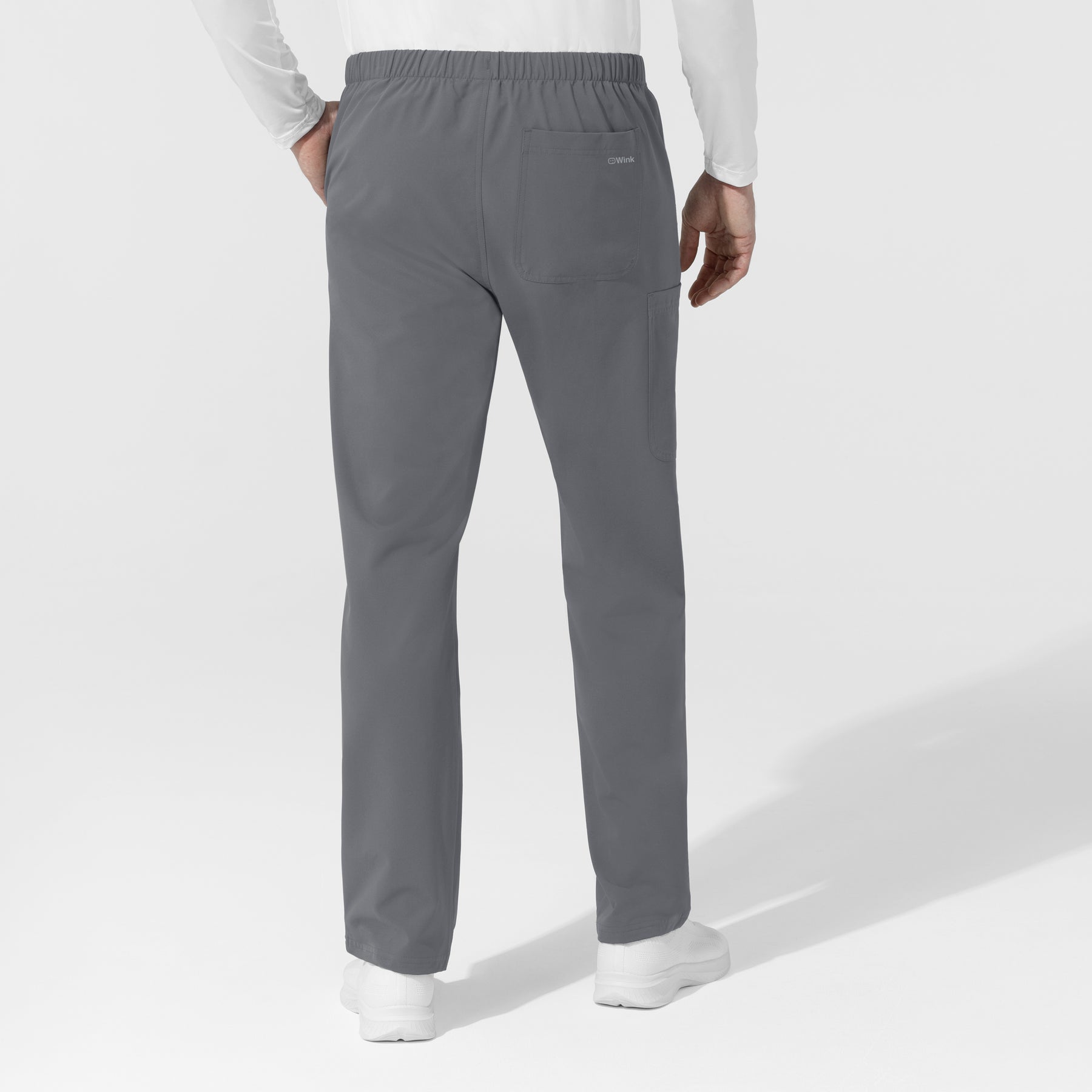 NURTUR Unisex Straight Leg Cargo Scrub Pant Pewter back view