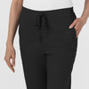 Boundless Women’s High Rise Tapered Scrub Pant Black front detail