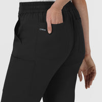 Boundless Women’s High Rise Tapered Scrub Pant Black side detail 1