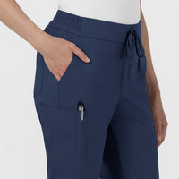 Boundless Women’s High Rise Tapered Scrub Pant Navy side detail 2