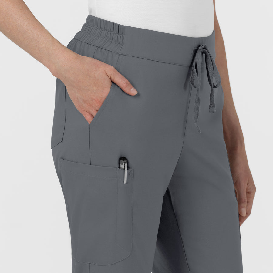 Boundless Women’s High Rise Tapered Scrub Pant Pewter side detail 2