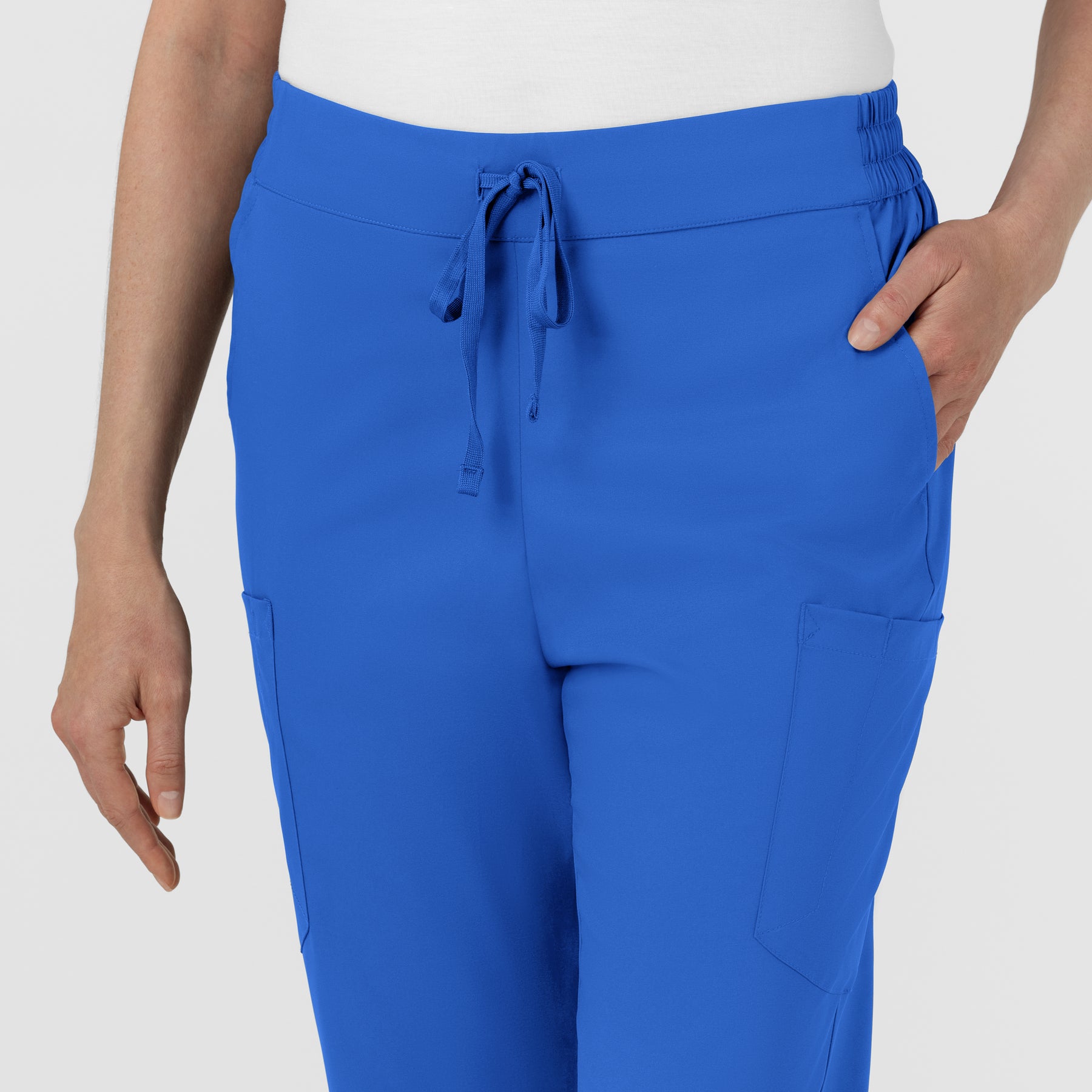 Boundless Women’s High Rise Tapered Scrub Pant Royal front detail