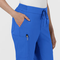 Boundless Women’s High Rise Tapered Scrub Pant Royal side detail 2