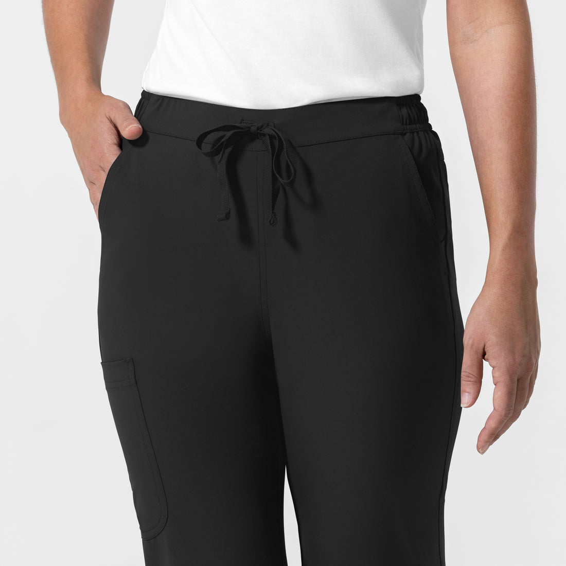 NURTUR Women's Jogger Scrub Pant Black hemline detail