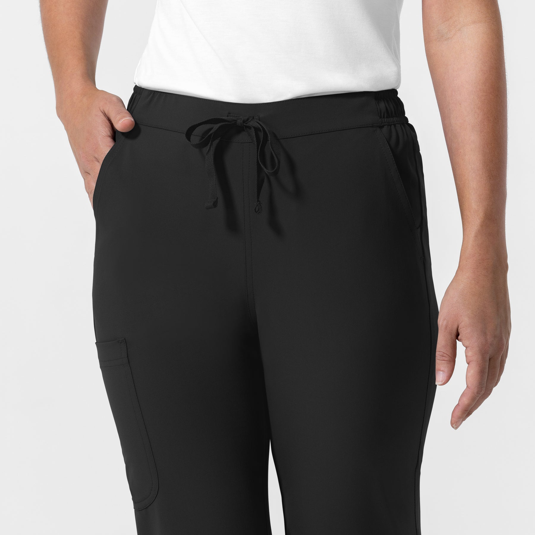 NURTUR Women's Jogger Scrub Pant Black hemline detail