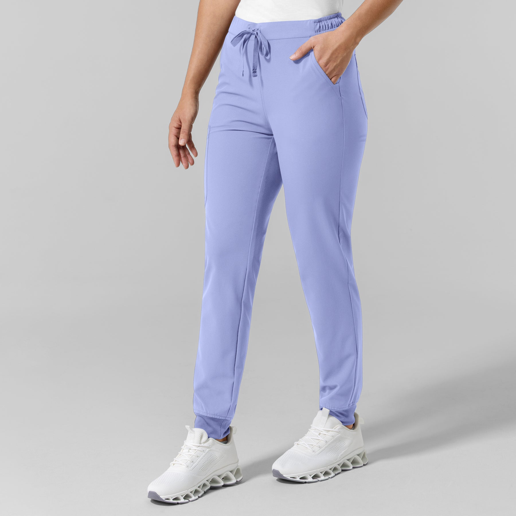 NURTUR Women's Jogger Scrub Pant Ceil Blue side view