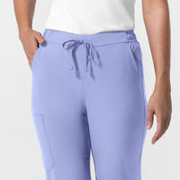 NURTUR Women's Jogger Scrub Pant Ceil Blue hemline detail