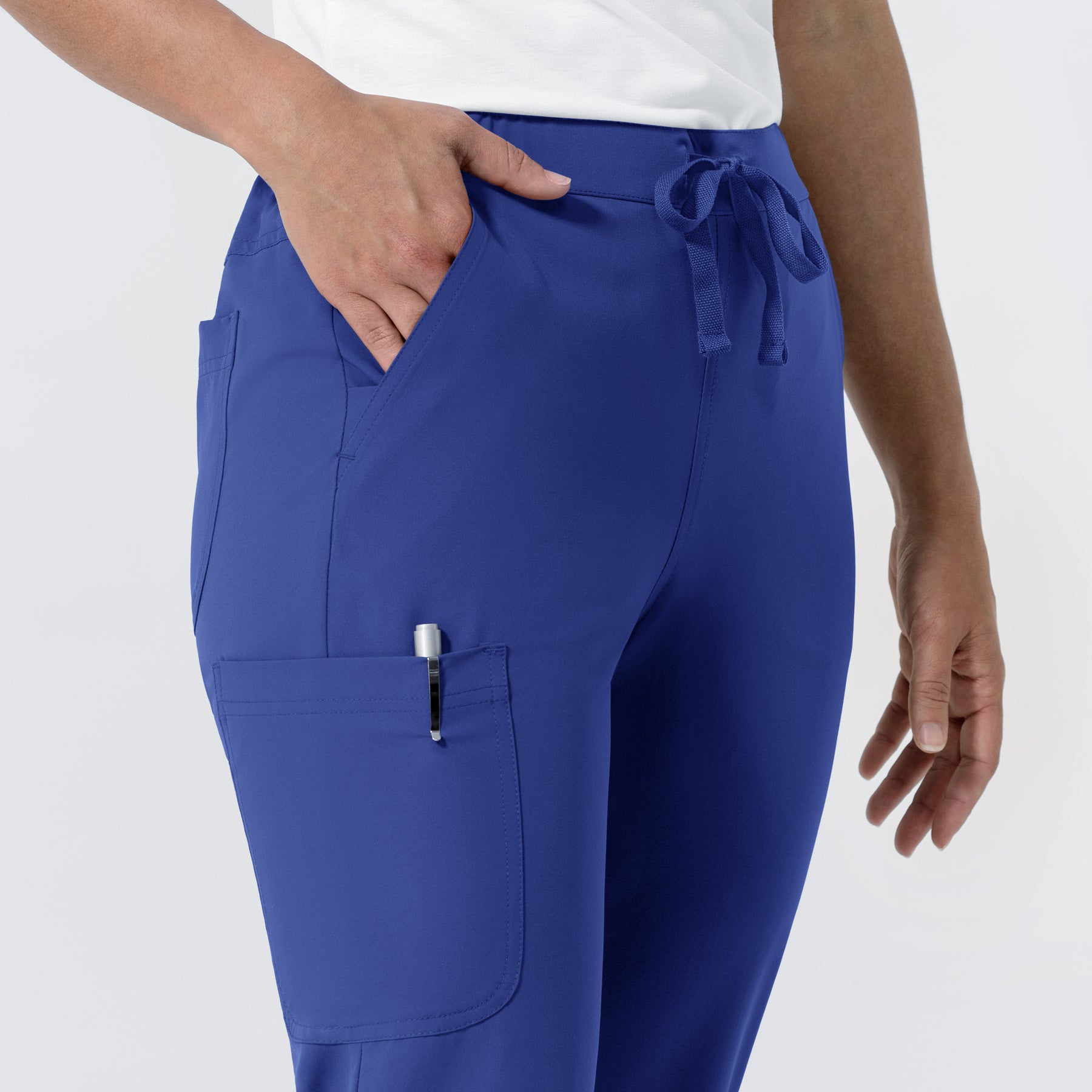 NURTUR Women's Jogger Scrub Pant Galaxy Blue side detail 2