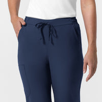 NURTUR Women's Jogger Scrub Pant Navy hemline detail
