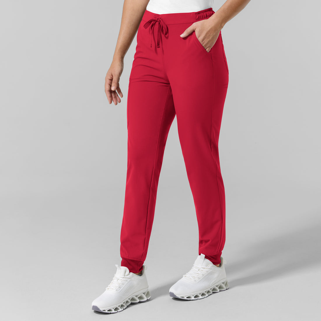 NURTUR Women's Jogger Scrub Pant Red side view
