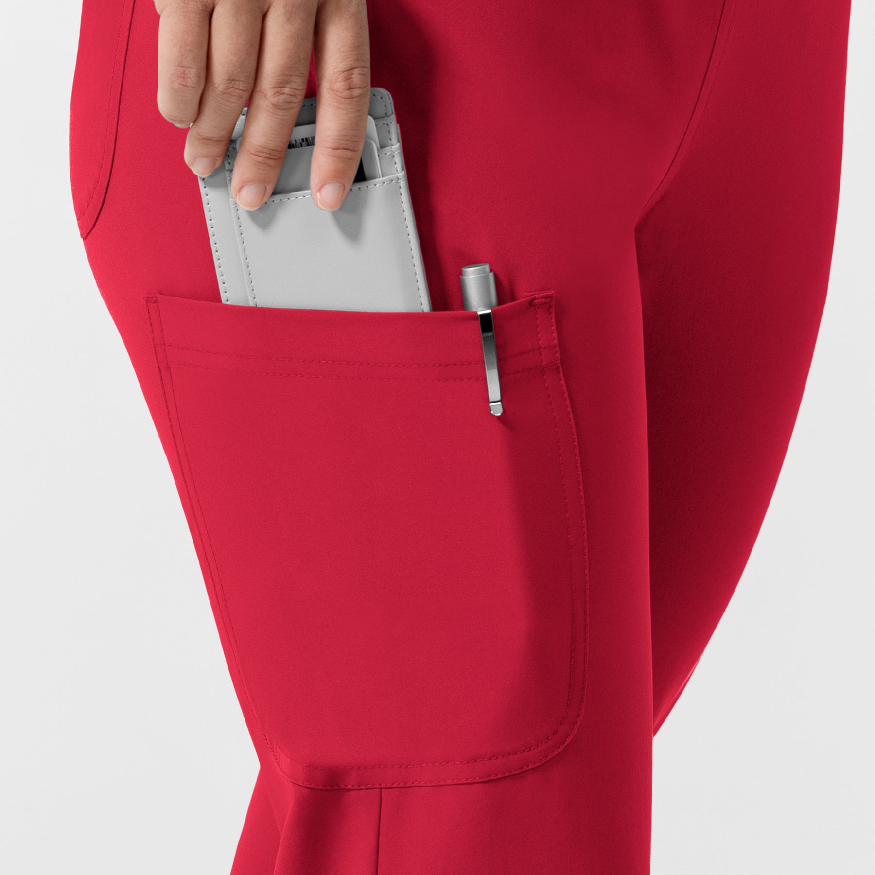 NURTUR Women's Jogger Scrub Pant Red front detail