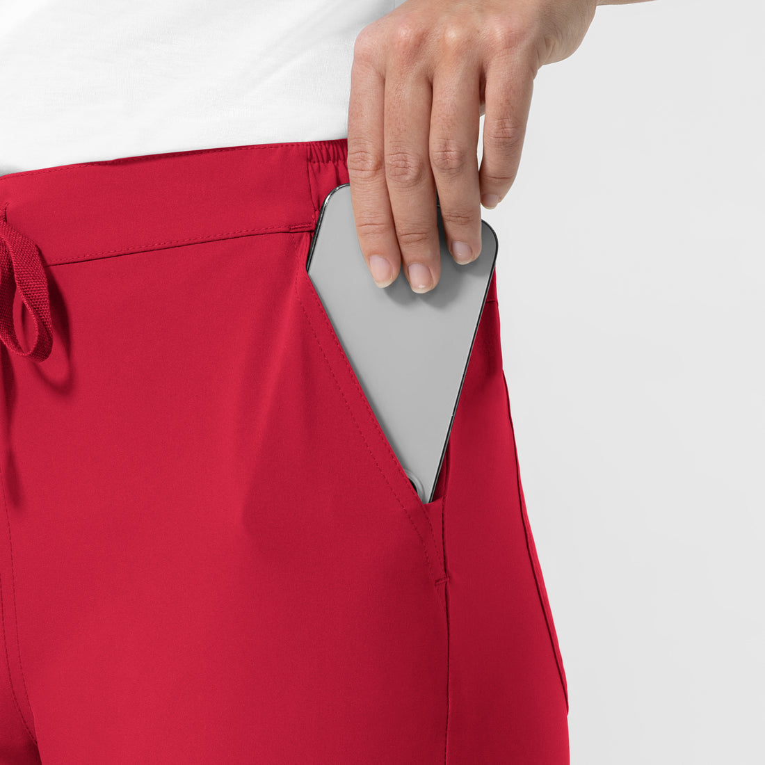 NURTUR Women's Jogger Scrub Pant Red side detail 1