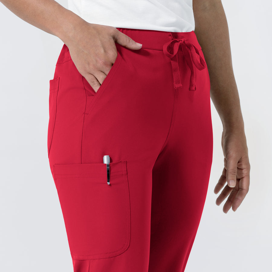 NURTUR Women's Jogger Scrub Pant Red side detail 2