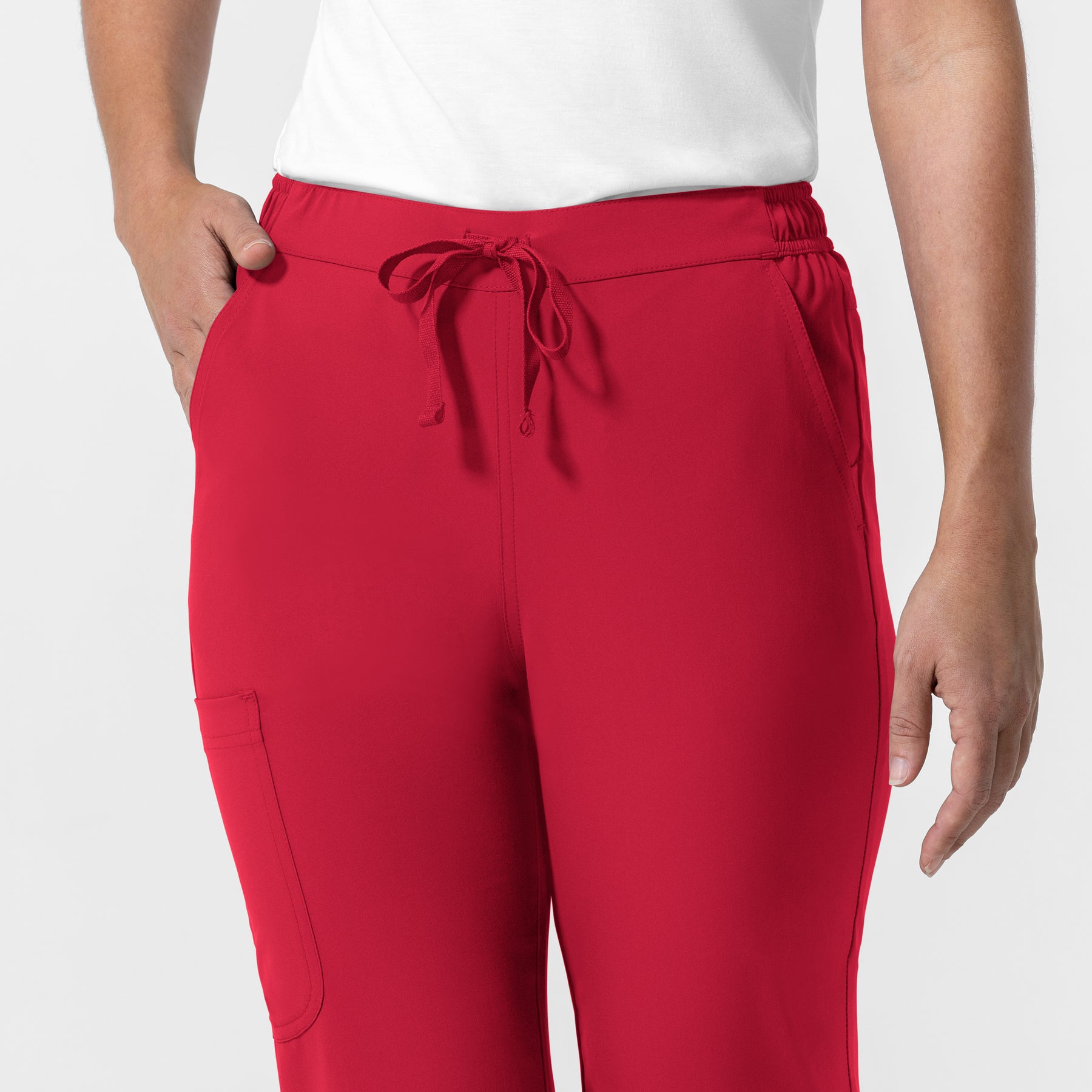 NURTUR Women's Jogger Scrub Pant Red hemline detail