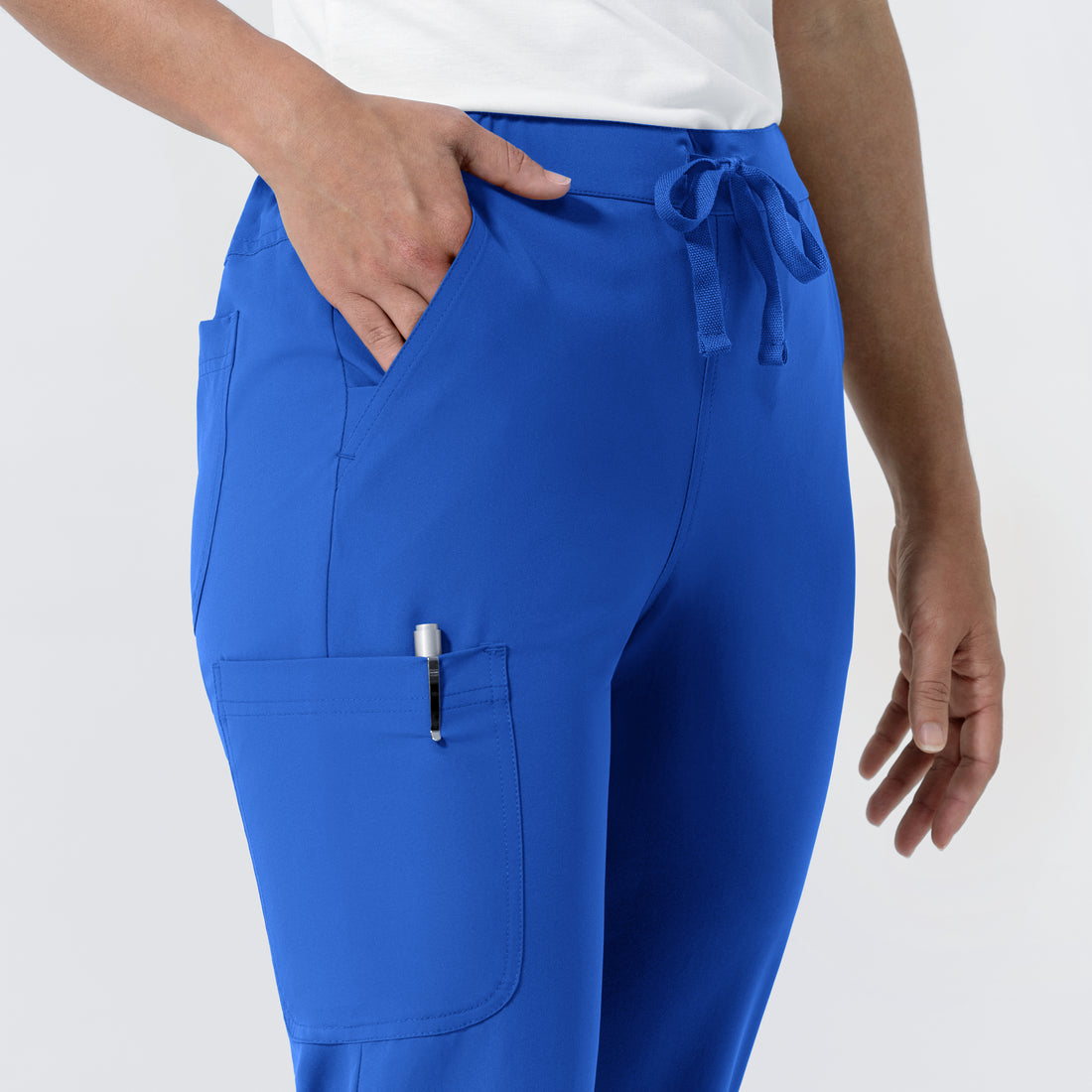 NURTUR Women's Jogger Scrub Pant Royal side detail 2