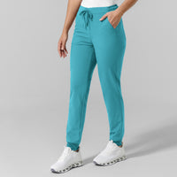 NURTUR Women's Jogger Scrub Pant Teal Blue side view