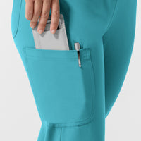 NURTUR Women's Jogger Scrub Pant Teal Blue front detail