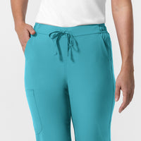 NURTUR Women's Jogger Scrub Pant Teal Blue hemline detail