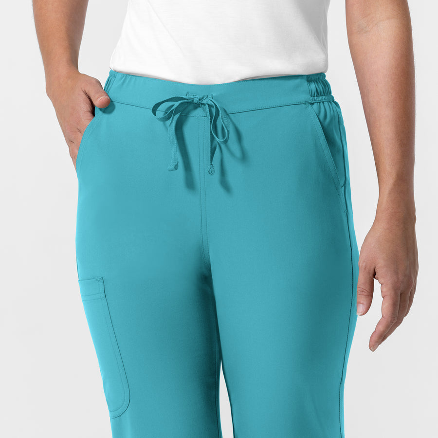 NURTUR Women's Jogger Scrub Pant Teal Blue hemline detail