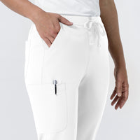 NURTUR Women's Jogger Scrub Pant White side detail 2