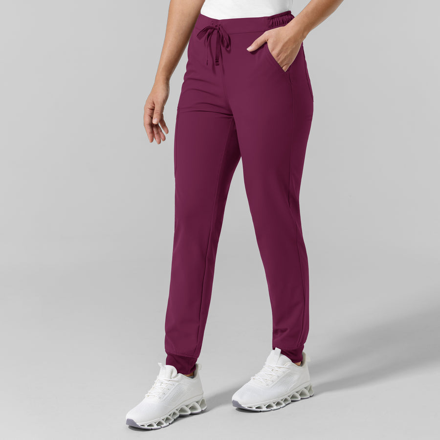 NURTUR Women's Jogger Scrub Pant Wine side view