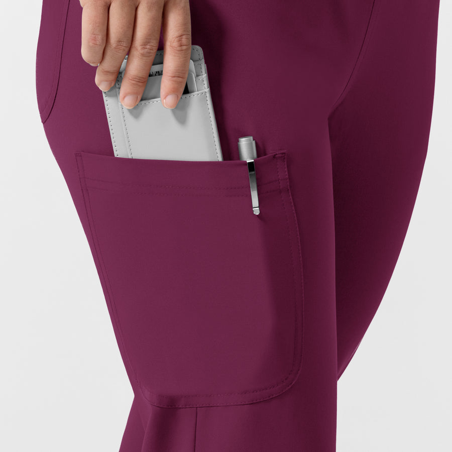 NURTUR Women's Jogger Scrub Pant Wine front detail