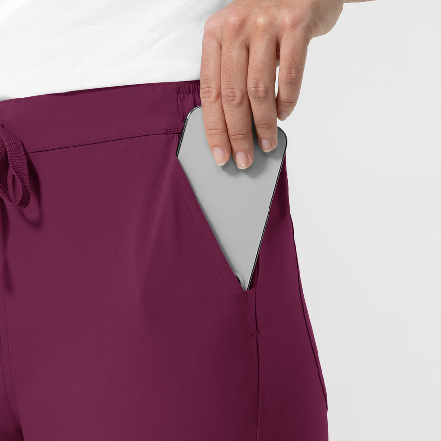 NURTUR Women's Jogger Scrub Pant Wine side detail 1