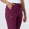 NURTUR Women's Jogger Scrub Pant Wine side detail 2