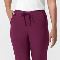 NURTUR Women's Jogger Scrub Pant Wine hemline detail