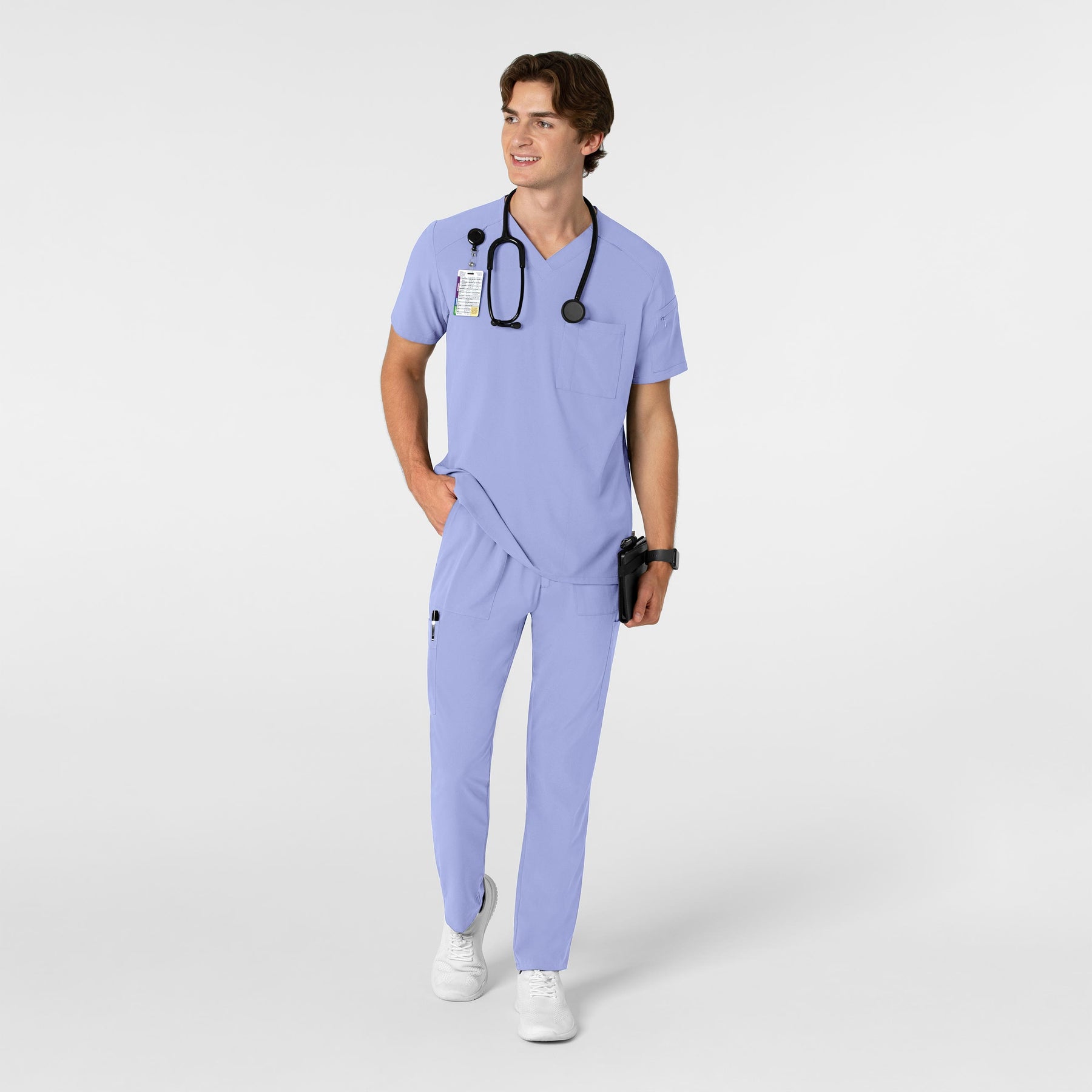 RENEW Men's Tapered Scrub Pant Ceil Blue full scrub set