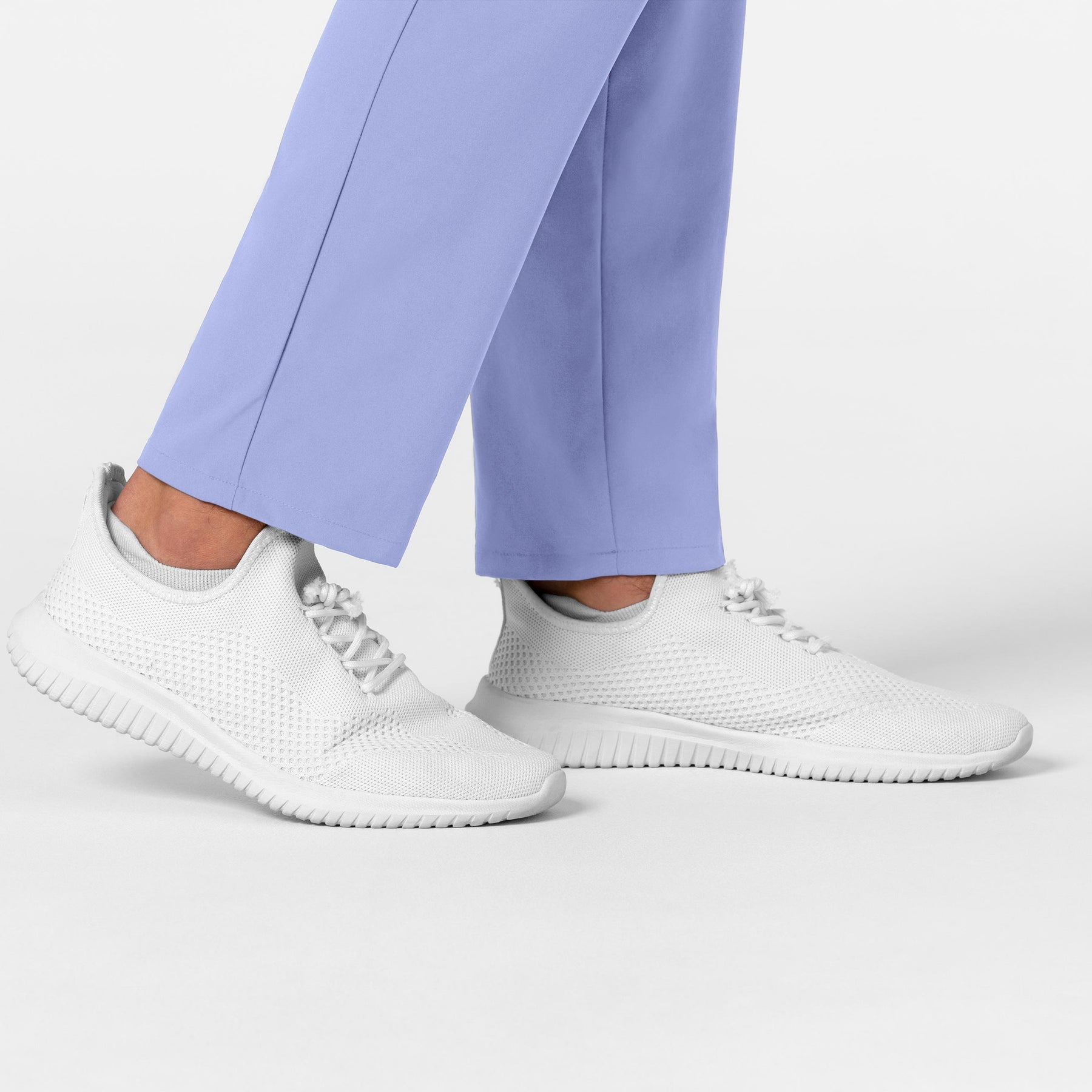 RENEW Men's Tapered Scrub Pant Ceil Blue hemline detail